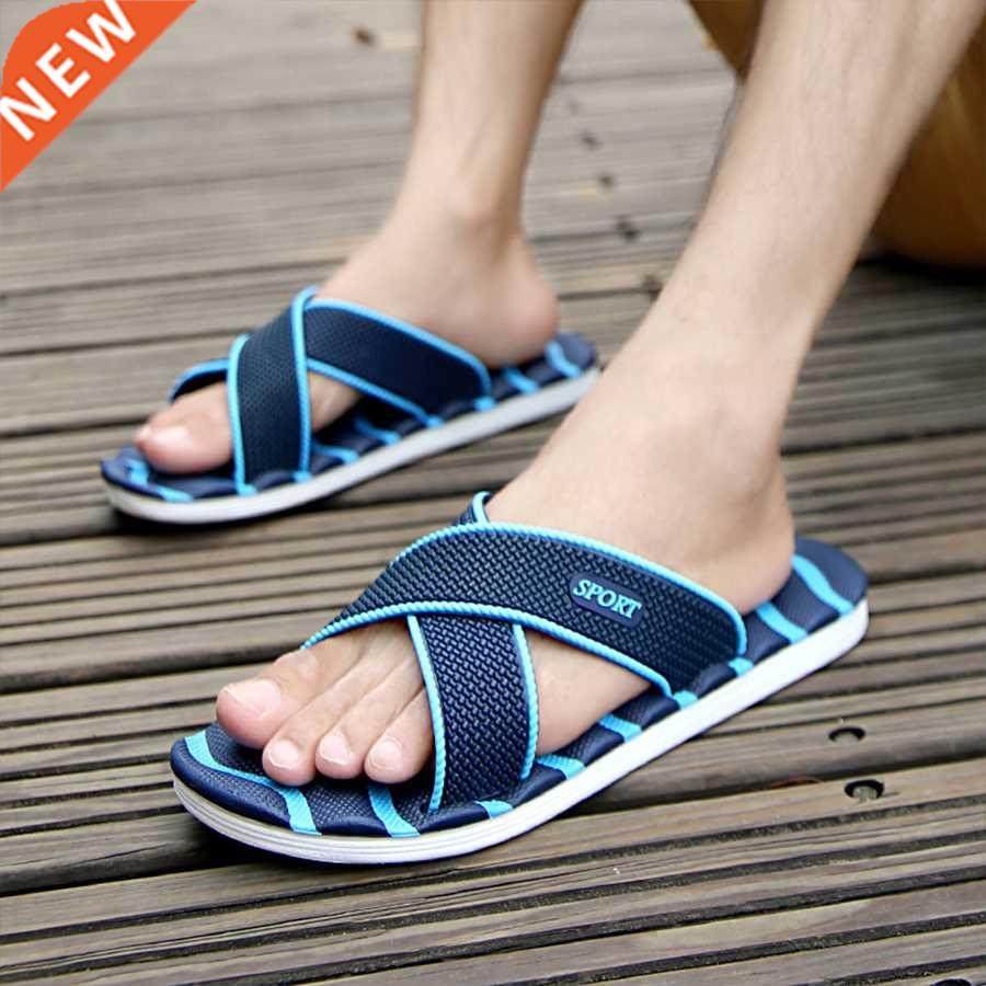 lcizrong summer beach men slippers outdoor wave stripe big s
