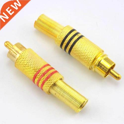 4Pcs/pack Gold Plated RCA Connecter Plug Solder RCA Male Aud