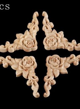 8/4/ Pc Woodcarvng Corner Decal Unpanted Wood Carved Decal