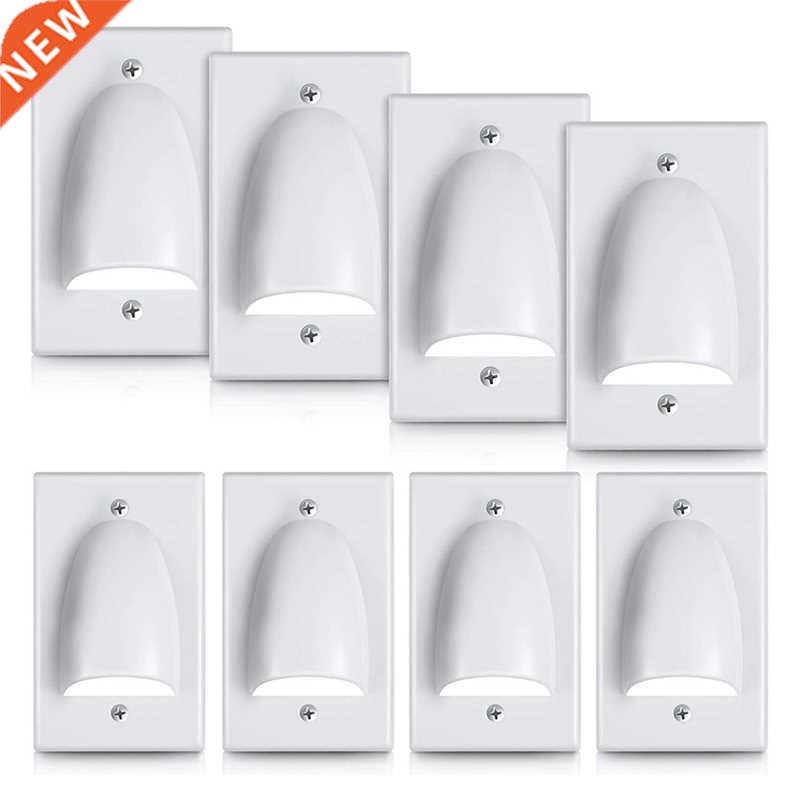 8 Pcs Single Gang Bundled Cable Wall Plate Recessed Internal