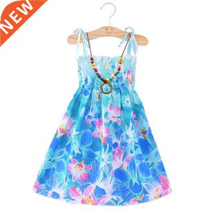 Girl Summer Bohemian Sling Ruffles Flower Dress For Princess