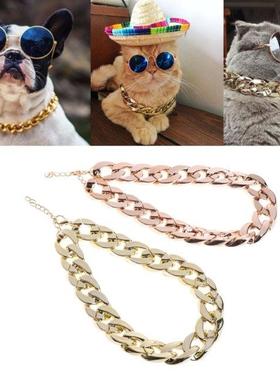 Pet Necklace Thick Gold Chain Plated Plastic Identified Safe