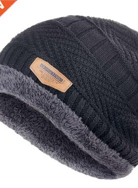 Men's winter Hat 2020 Fashion Knitted Black Hats Fall Hat Th