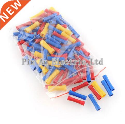 3Color 100Pcs Assortment Wire Butt Cable Insulated Electrica