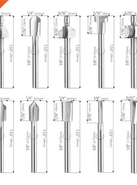 *10pcs HSS Router Bits Wood Cutter Milling Fits Dremel Rotar