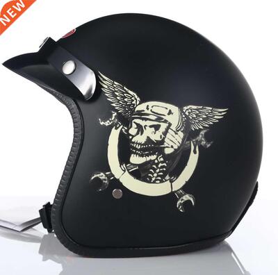 Dot Approved Vintage Motorcycle Helmet Retro Scooter Jet Ope
