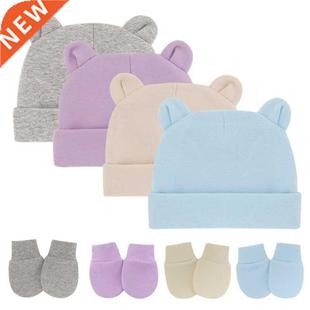 Beanies Hospital Set Baby Sol Mittens Cotton and Newborn Hat