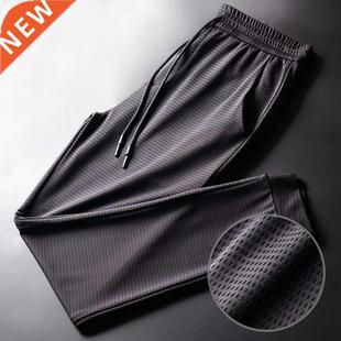 Ice Silk Casual Thi Breathable Ser Mesh Men Pants