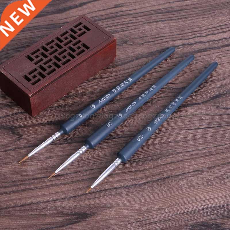 3Pcs Miniature Paint Detail Brush 0/ 00/ 000 Wolf Hair Profe
