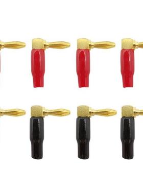 2/4Pair Right Angle Banana Plugs 90 Degree 4mm Gold Plated S