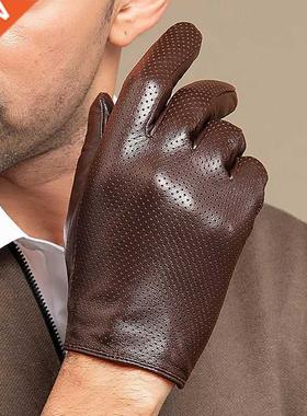 100% Geniune Sheepskin Leather Gloves Men's Driving Gloves T