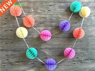 3inch Mini Ball 11pcs Garlan Honeycomb set Paper 7ft Rainbow