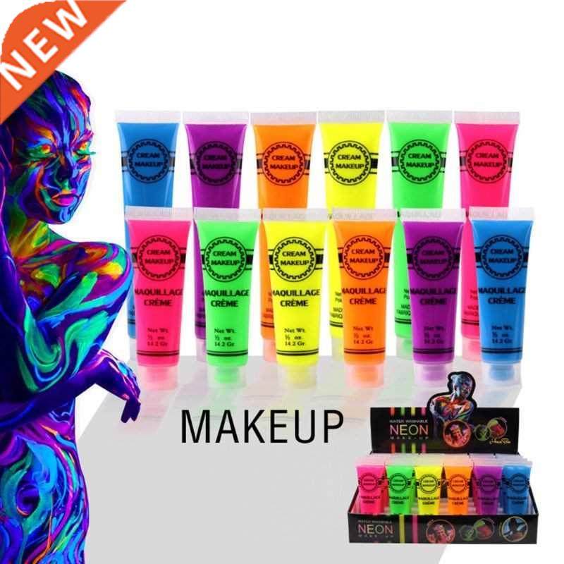 6 Pcs Set Face & Body Paint Neon Glow in the Dark 适用于