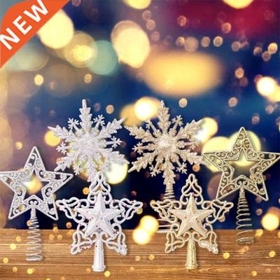 Christmas Tree Topper 5 Pointed Star Glittered Powder Hollow