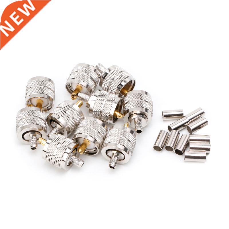 10PCS UHF Male PL259 Plug Crimp RG58/142 LMR195 RG400 Screwe