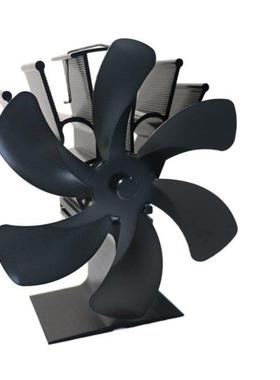 Black Freplace Fan 6 Blade Heat Powered Stove Fan Log Wood