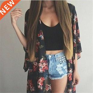 Women Kimono 2020 Ladies Summer Vintage Cardigan Long Casual