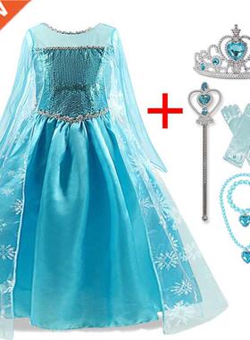 3-10 Years Princess Dress Snow Christmas New Year Robes Cost