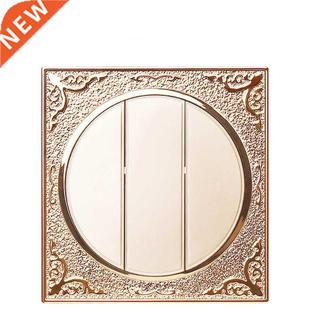 Push Button switch Luxurious 3gang2way gold socket Carved
