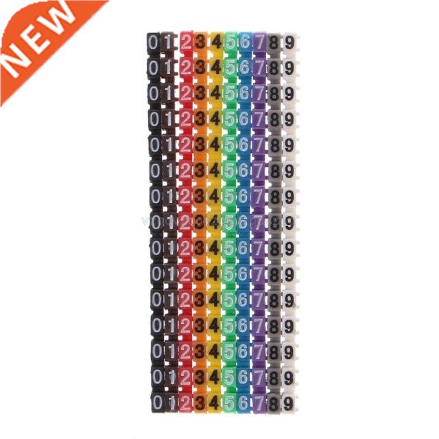 100Pcs Cable Markers Colourful C-Type Marker Number Tag Lab