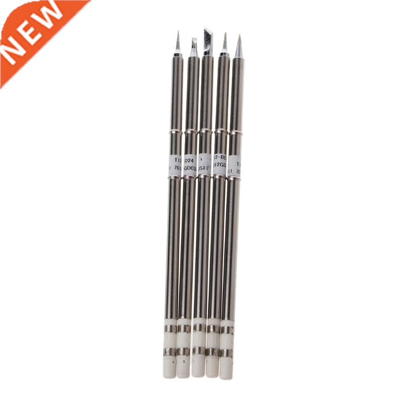 5 Pcs T12 Series Solder Iron Tips For Hakko FX951 BAKON 950D