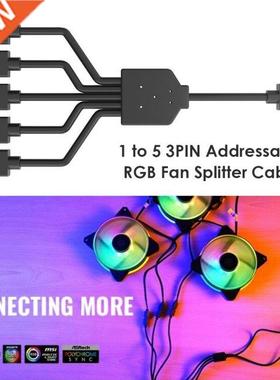 1 to 5 3PIN ARGB Fan Splitter Cable Addressable RGB Cooler C