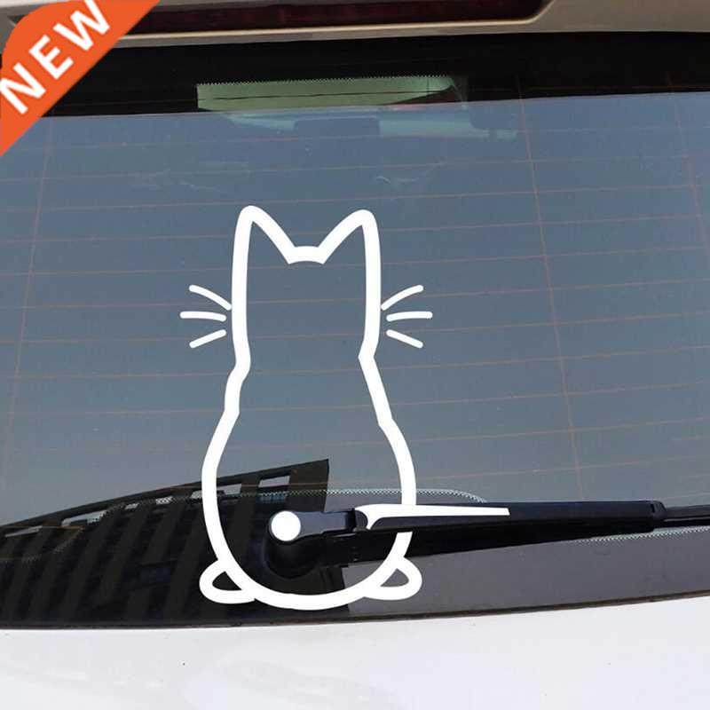 funny moving tail cat car sticker window wiper decals rear w