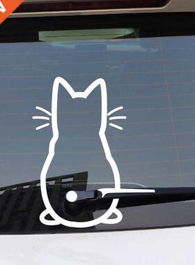 Funny Moving Tail Cat Car Sticker Window Wiper Decals Rear W