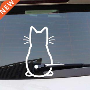 Funny Moving Tail Cat Car Sticker Window Wiper Decals Rear W