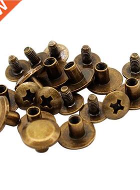 10Pcs Flat Belt Screw Leather Craft Chicago Nail Rivets