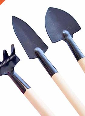 3pcs Mini Shovel Rake Plant Tool Set With Wooden Handle Gard