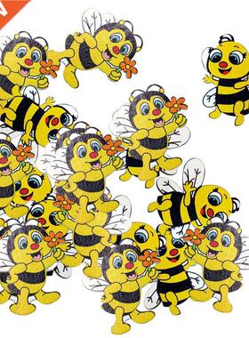New 20 Pieces Wood Shapes Bee Embellishments 适用于 Scrapboo