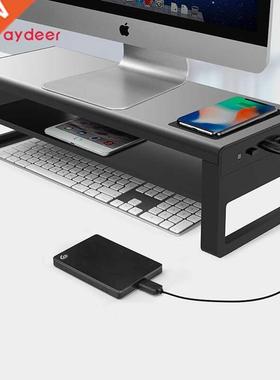 Vaydeer 2 Tiers Aluminum Monitor Stand with Wireless Chargin