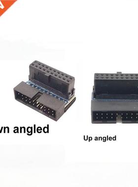 USB .0 20pin Male To Female Extension Adapter Angled 90 Deg