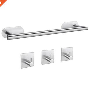 Towel Rack Self Adhesive Towel Bar Rail Hooks,Stainless Stee