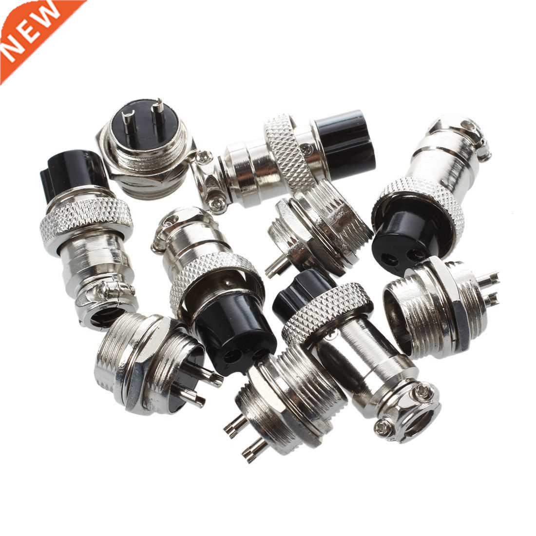 Panel Mount 16mm 2Pin Aviation Connectors Plugs 5 Pcs