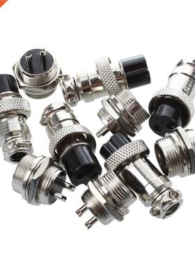 Panel Mount 16mm 2Pin Aviation Connectors Plugs 5 Pcs