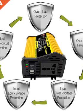 300W D12V to 220V/110V Yellow LED Car Power Inverter Convert