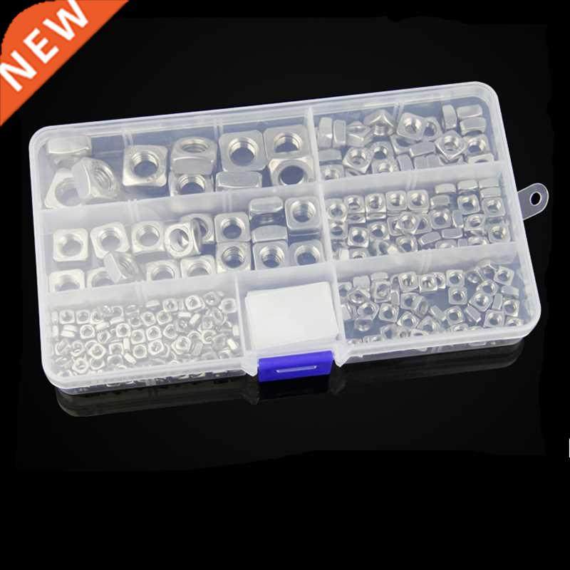 260pcs 304 Stainless Steel Square Nuts Set M3 M4 M5 M6 M8 M1