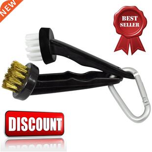 Golf Brush Cleaner Tools Black Hook to Bag Belt Club Cleani