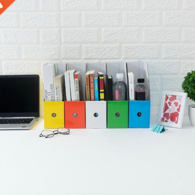 5pcs Paper Cardboard File Magazine Holder Colorful Desk Stor