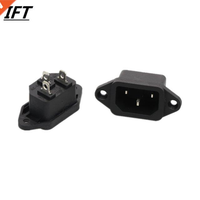 5pcs AC250V 10A Male 3 Terminals Panel Mount C14 Power Plug