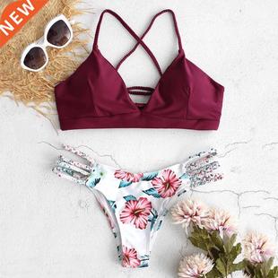 Cut Swim Bandage Flowers Out Set Bikini Micro Women Summer