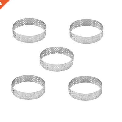 5Pcs 6cm Circular Tart Ring Dessert Stainless Steel Perforat