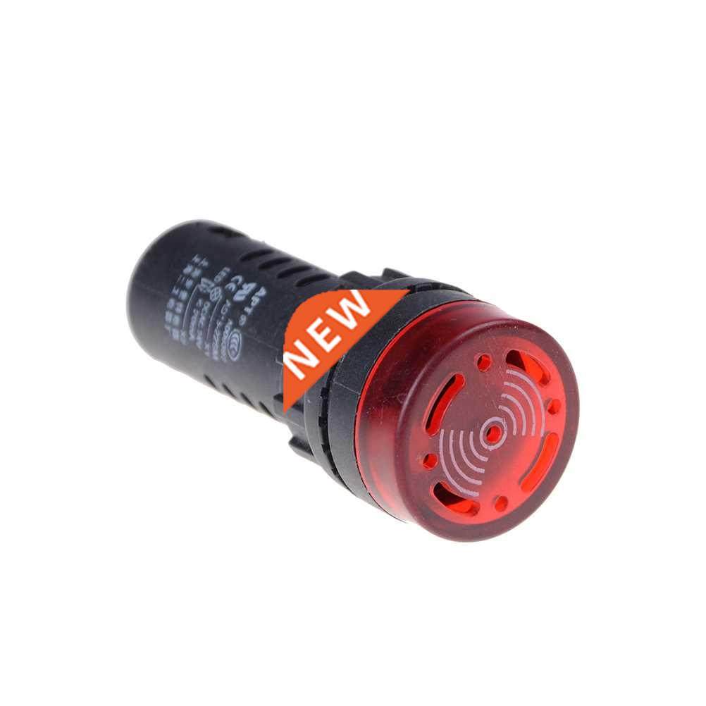 22mm Rode Flash Buzzer Beep Indicator AD16-22SM LED Lampje 1