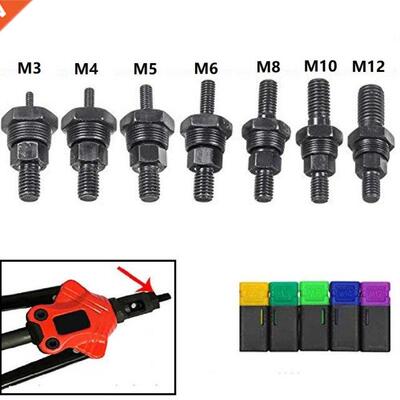 7PCS Metrc M3 -M12 Rvet Nut Mandrel Tool And Nose Pece R