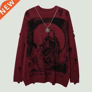 Knitted Sweaters Mens Setwear Hop Hole Hip Harajuk Destroyed