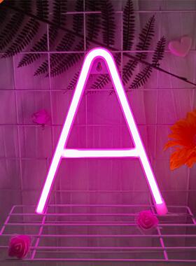26 English Letter LED Neon Light Sign Wall Art Hanging Night