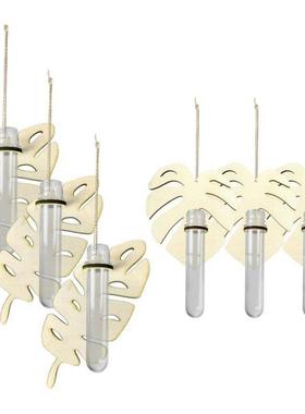 3 Pieces Leaf Test Tube Terrarium Container Hanging Flower V