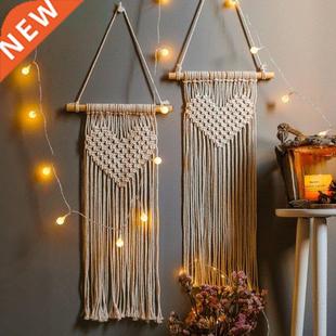 Wall Tapestry Boho Decor Wedd Heart Hanging Macrame